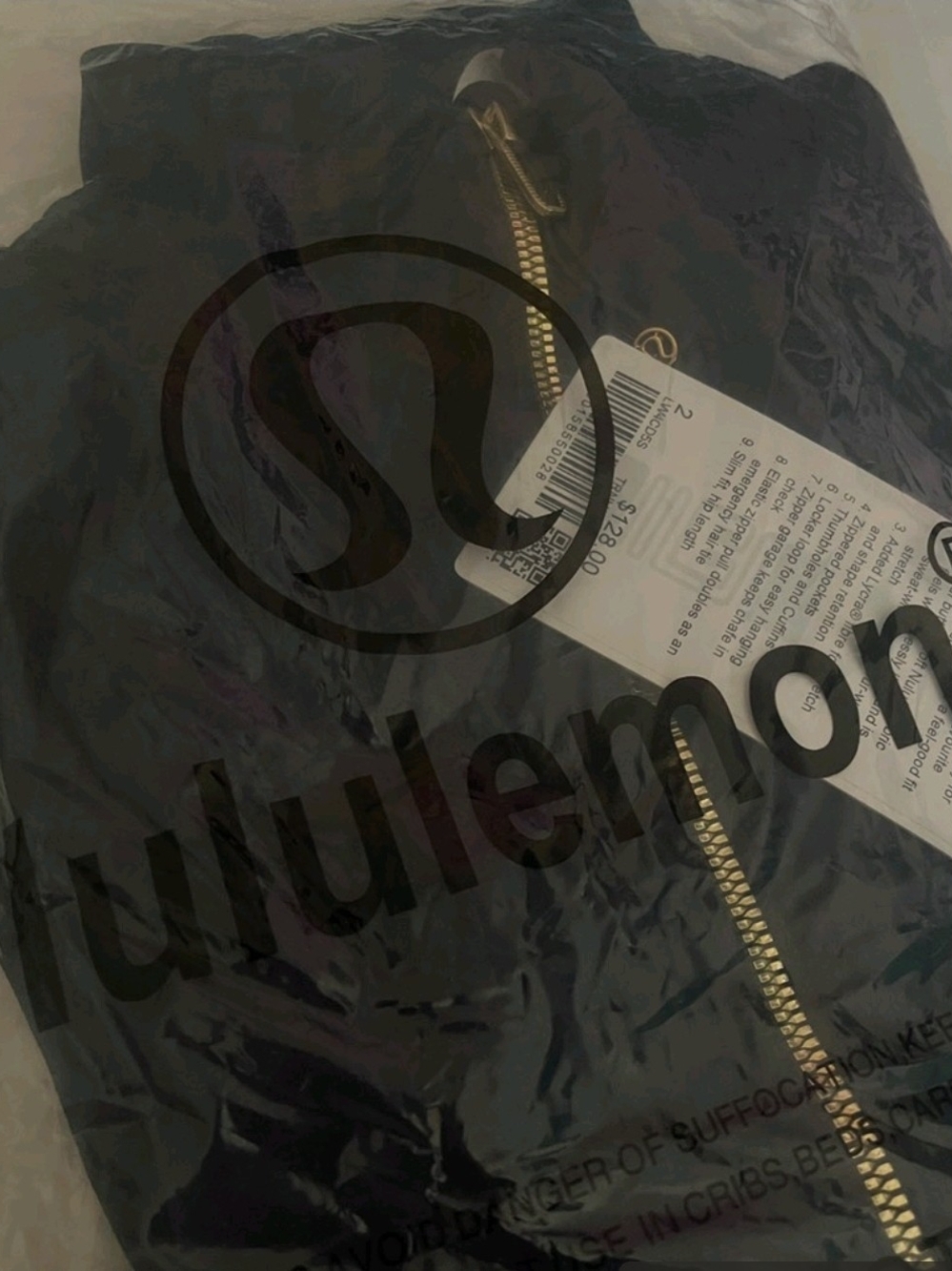 lululemon Defibe Jacket Black with Gold Zip